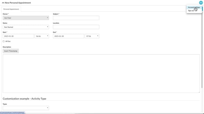 My Agenda in CRM